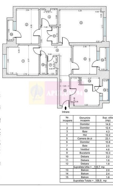 Vanzare apartament 4 camere zona Unirii-stradal